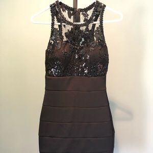 Sequin Hearts Black Bodycon dress || size 3
